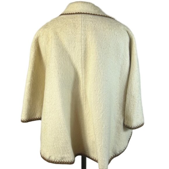 Mon Repo Alpaca Wool Cape  Peruvian Size Small Attached Scarf Exc. Condition - Picture 3 of 11